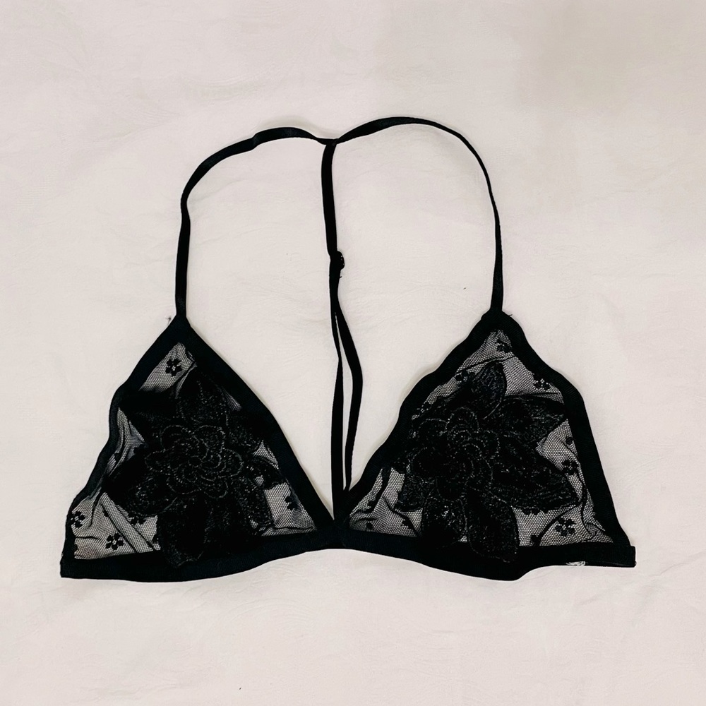 Lace Flower Floral Mesh Bra Bralette